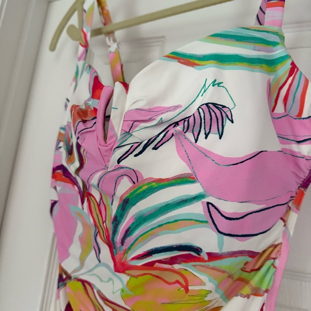 NWT Soma Swim V Wire Tankini Top in Palm Print XL - Picture 5 of 10